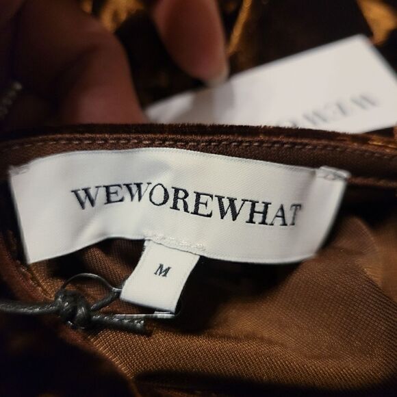 WeWoreWhat Velvet Bodycon Dress Brown Size M - Picture 5 of 6